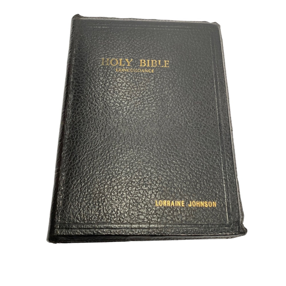 Vintage 50s WorldBible Black Leather Zippered Red Letter Edition RLE